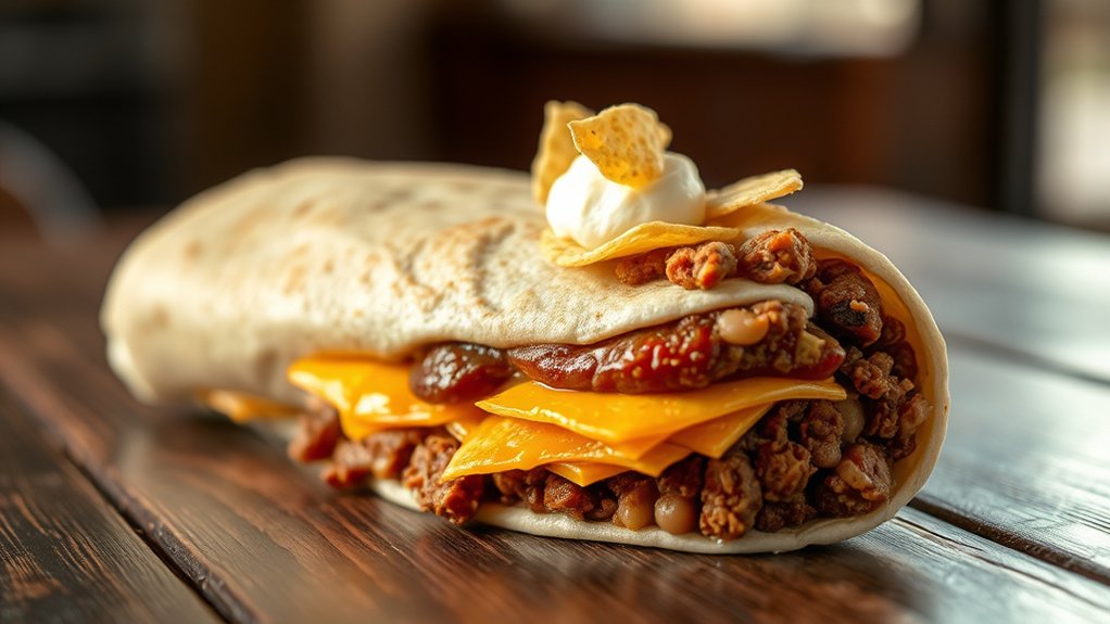 affordable layered beef burrito