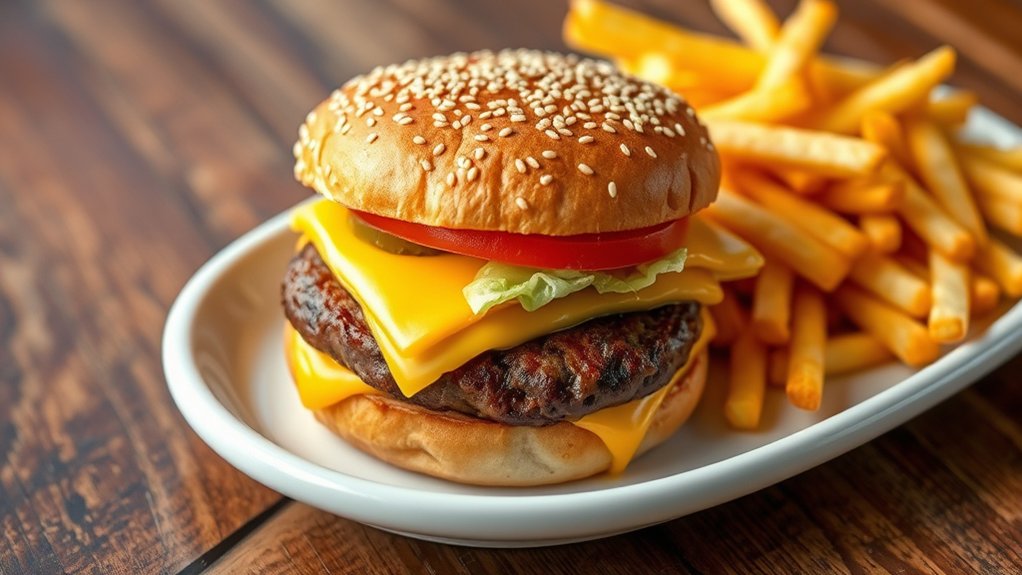 classic cheeseburger with fries