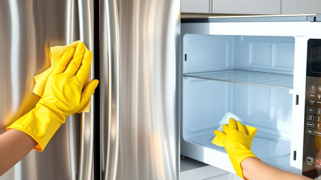 clean appliances regularly and thoroughly