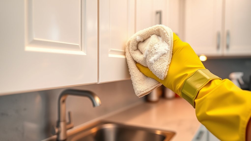clean greasy kitchen cabinets