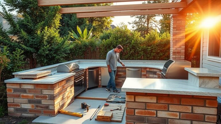 constructing an outdoor cooking area