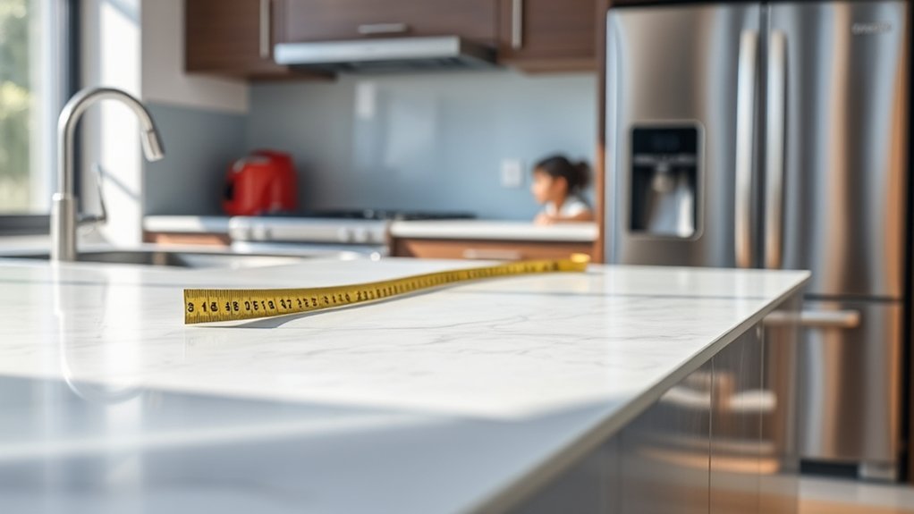 counter depth measurement