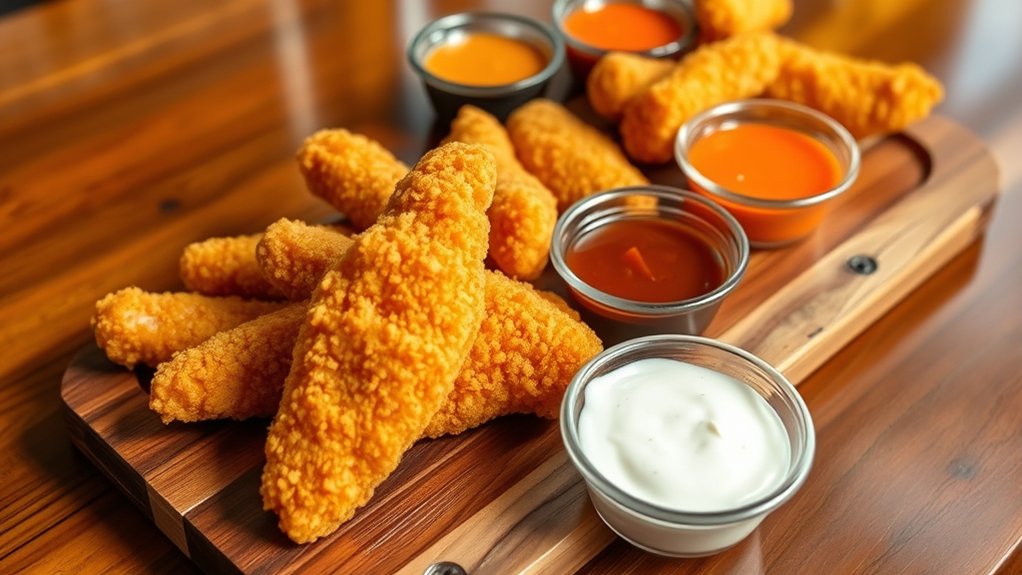crispy tenders with customizable flavors