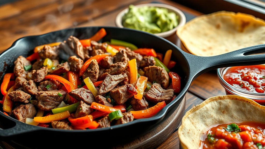 customizable sizzling fajitas platter