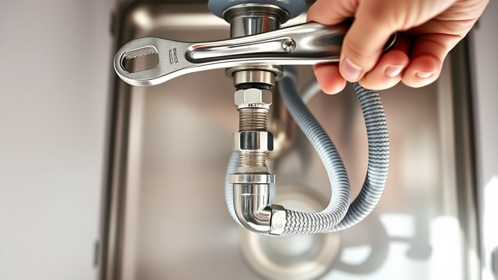 disconnect water supply lines carefully