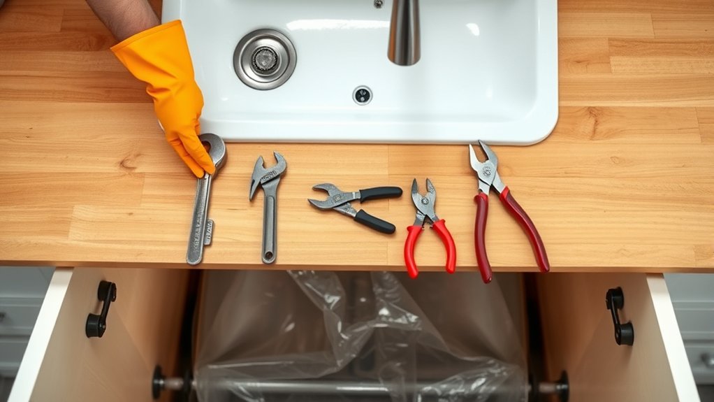 gather tools and protect cabinet