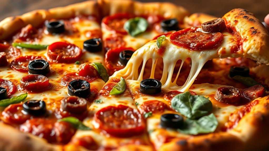 loaded savory pizza variety