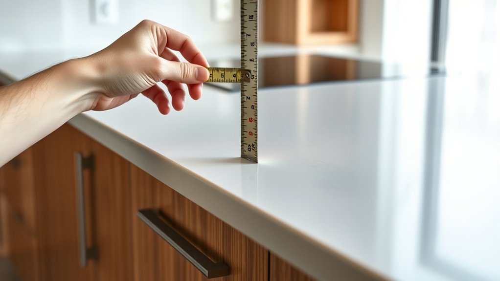measure countertop height accurately