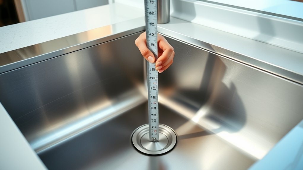 measure sink and clearances
