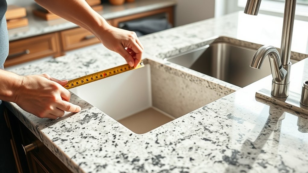 measure sink opening accurately