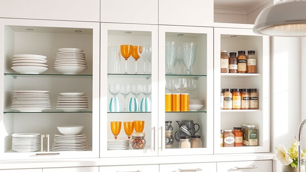 organize cabinets by function