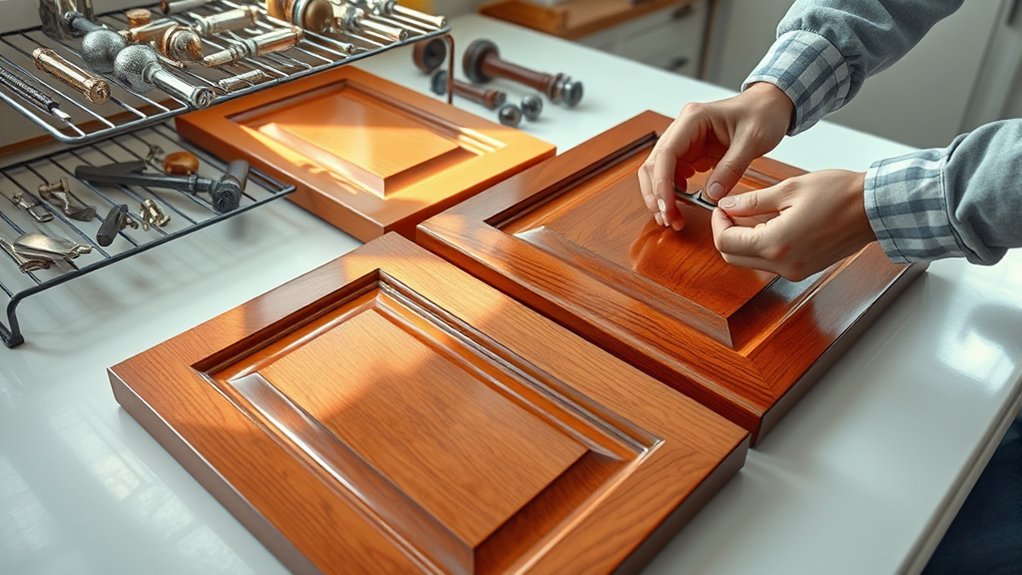 paint cure reassemble cabinets