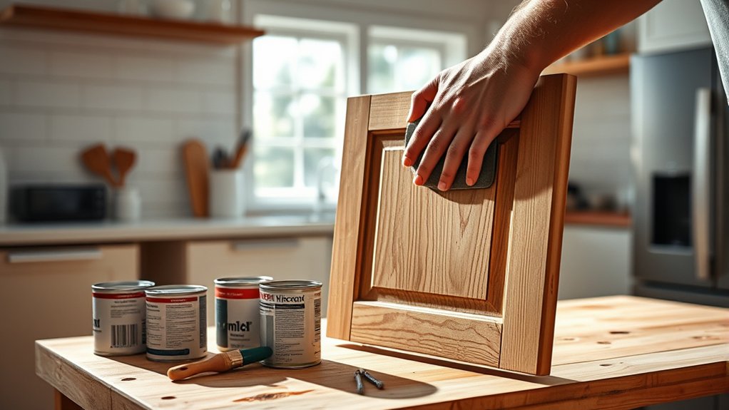 refinish kitchen cabinet surfaces
