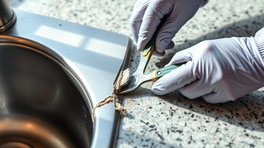 remove old caulk carefully