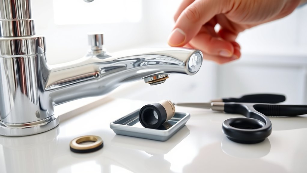 replace faucet components carefully