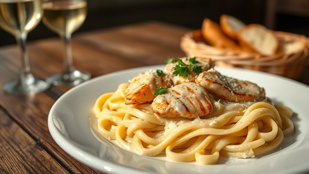 rich hearty chicken pasta