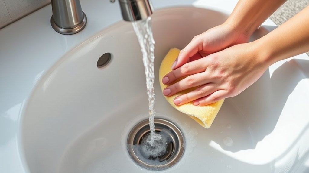 rinse clear remove debris