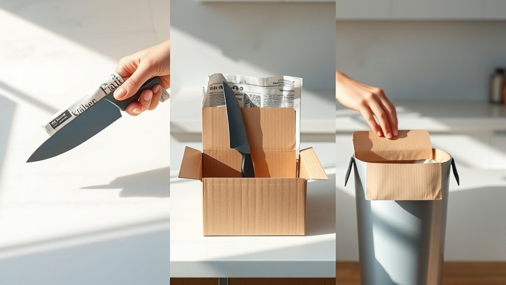 safely discard kitchen knives