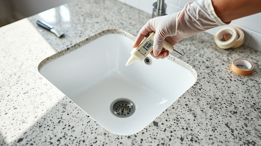 sealing kitchen sink properly