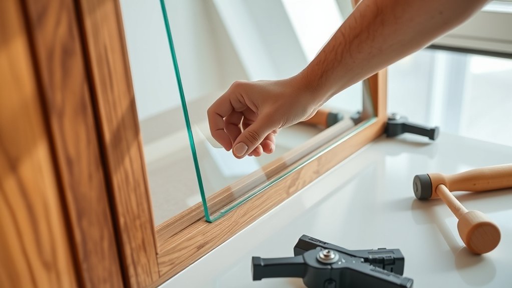 securely install glass panel