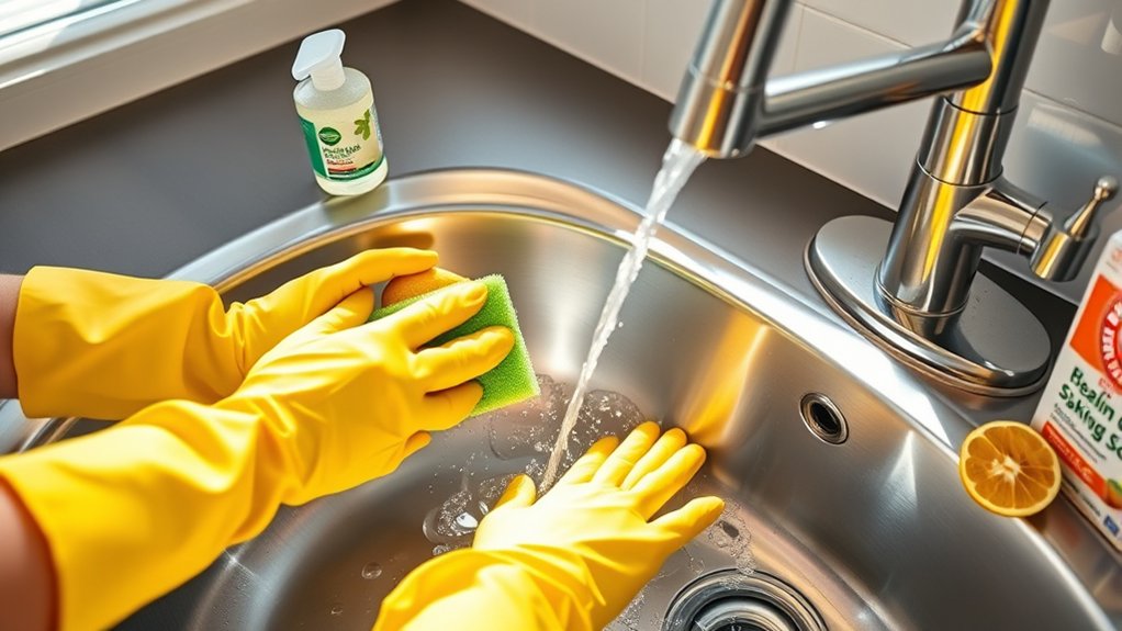 seven step kitchen sink cleaning