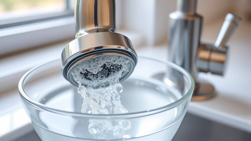 soak faucet in vinegar