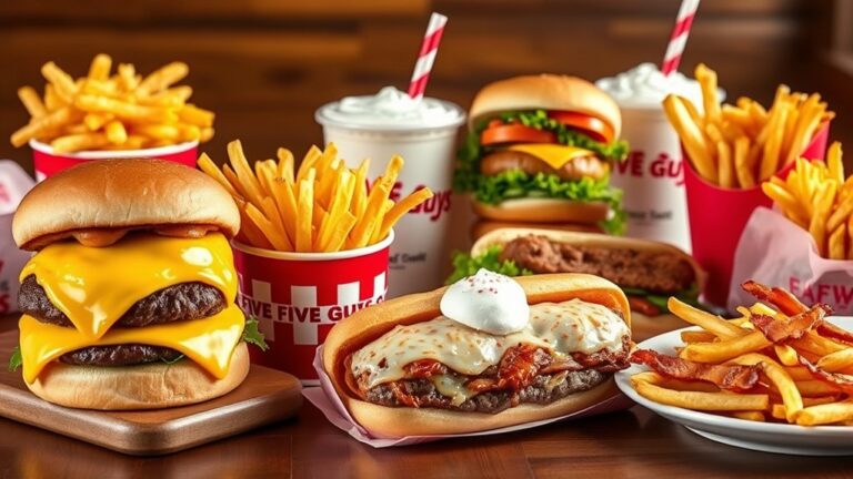 top five guys menu items