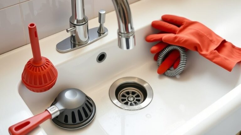 unclogging kitchen sink process