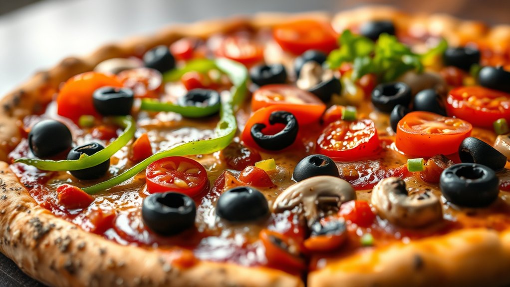 vegetable topped affordable pizza